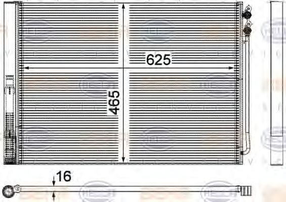 Radiator clima BMW 5 F10 F18 HELLA 8FC351309141