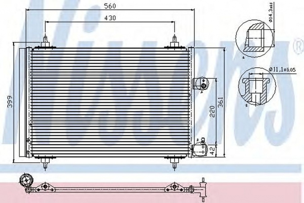 Radiator clima CITROEN C5 II Break RE NISSENS 9472