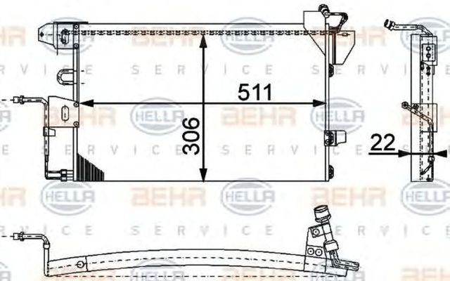 Radiator clima FORD FIESTA III GFJ HELLA 8FC351317311