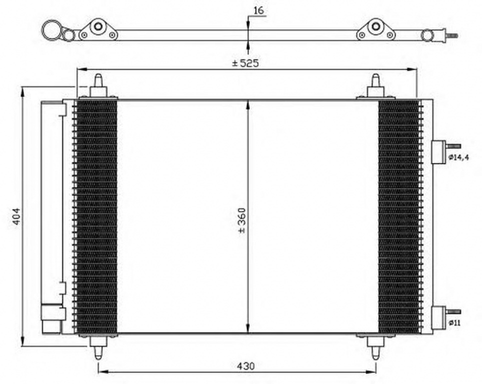 Radiator clima PEUGEOT 307 3A C NRF 35611