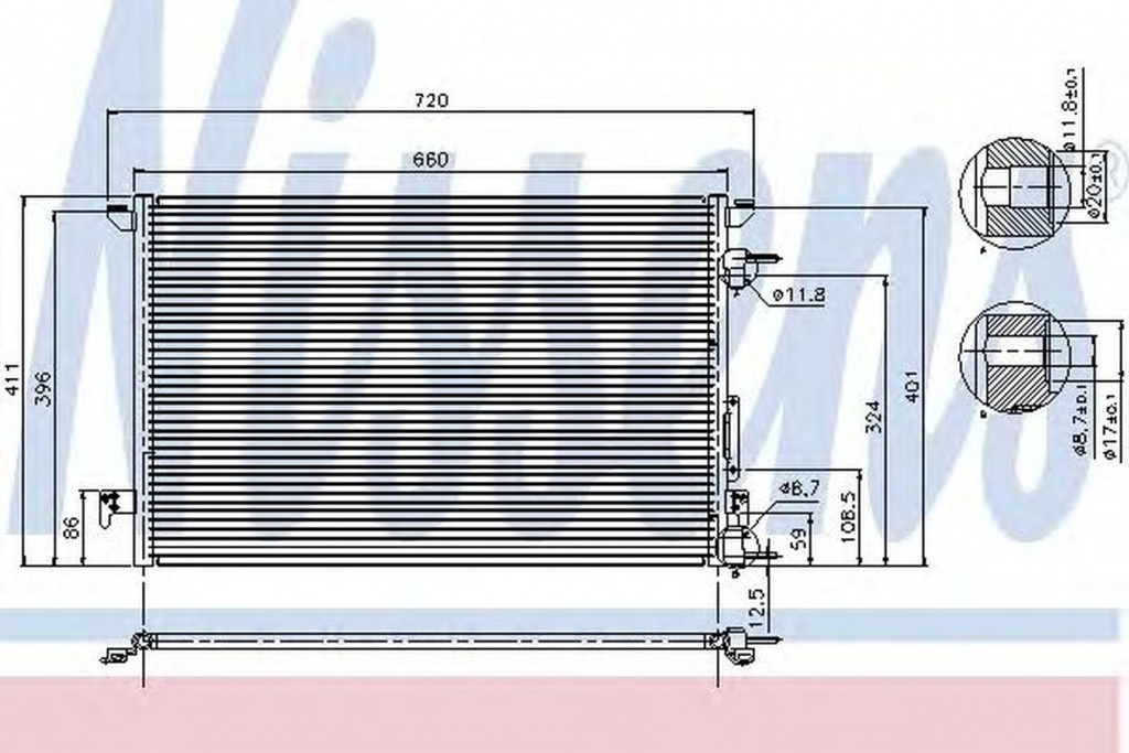 Radiator clima SAAB 9-3 Cabriolet YS3F NISSENS 94597