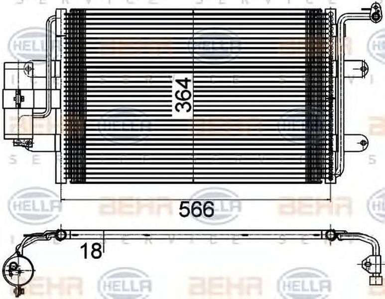 Radiator clima SKODA OCTAVIA 1U2 HELLA 8FC 351 036