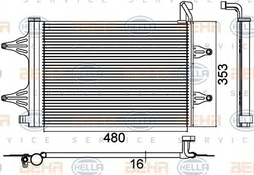 Radiator clima VW POLO 9N HELLA 8FC 351 301-531