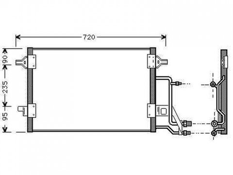 Radiator condensator aer conditionat AUDI A4 8D2, B5 1994->2000 pentru 1.6-74 KW
