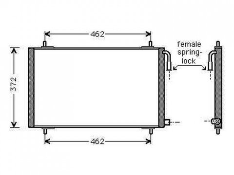 Radiator condensator aer conditionat PEUGEOT 206 CC 2000-> pentru 1.6 16V-80 KW