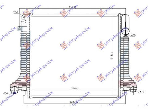 Radiator Diesel (570x515) (Valeo) pentru Mercedes,Mercedes Atego 97-