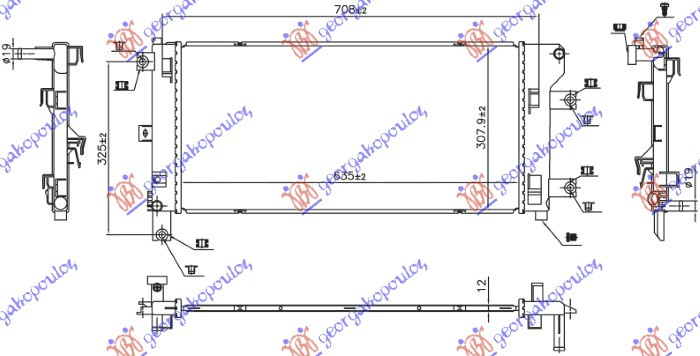 Radiator electric auto (635x308) pentru Nissan Leaf (Ze1) 18-