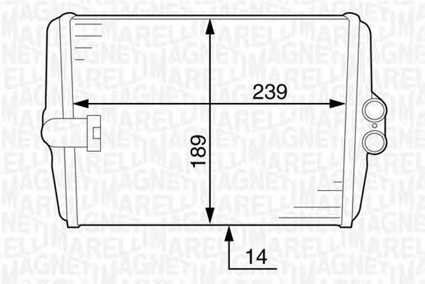 Radiator habitaclu bord CHEVROLET CORSICA 1 69 MAGNETI MARELLI 350218316000