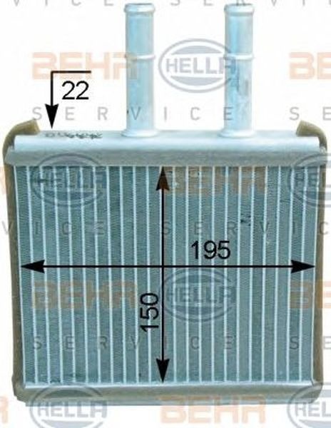 Radiator habitaclu bord CHEVROLET KALOS HELLA 8FH 351 315-751