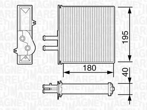 Radiator habitaclu bord FIAT PUNTO Cabriolet 176C MAGNETI MARELLI 350218057000