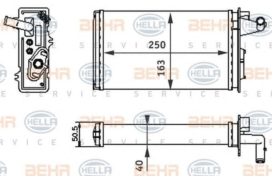 Radiator habitaclu bord FIAT TIPO 160 HELLA 8FH 351 313-041