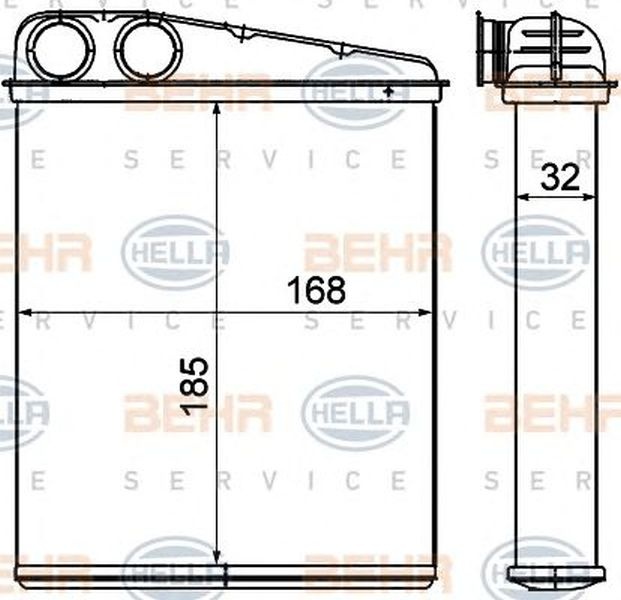 Radiator habitaclu bord MERCEDES-BENZ A-CLASS W169 HELLA 8FH 351 000-551