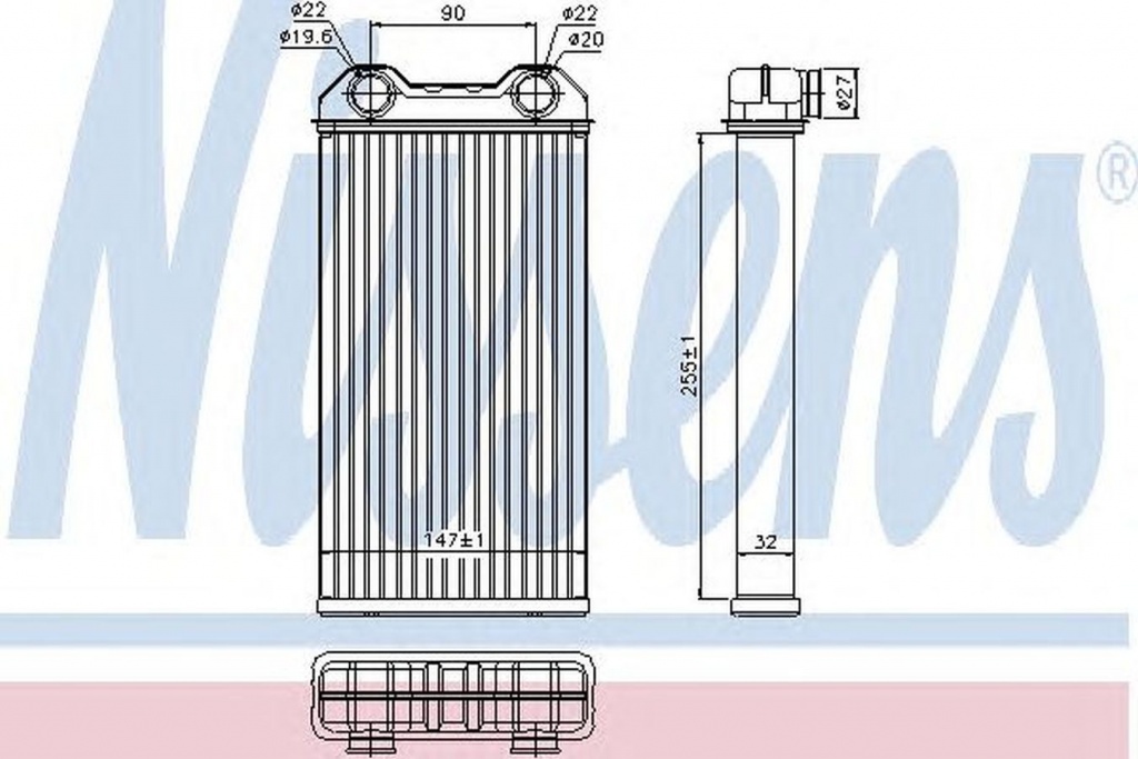 Radiator habitaclu bord OPEL VIVARO caroserie F7 NISSENS 73331