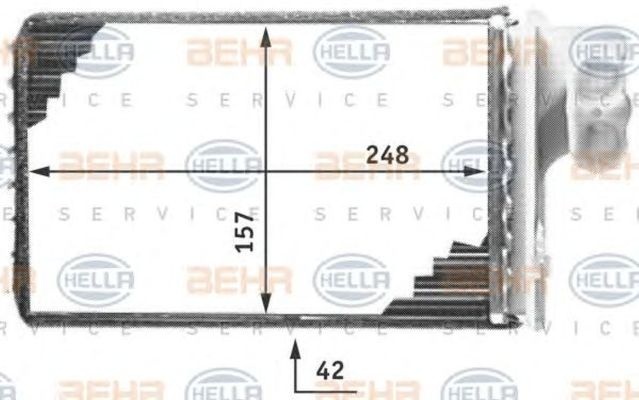 Radiator habitaclu bord PEUGEOT 406 Break 8E F HELLA 8FH351311671