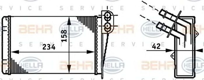 Radiator habitaclu bord RENAULT SYMBOL I LB0 1 2 HELLA 8FH351311031