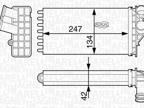 Radiator habitaclu bord SMART ROADSTER cupe 452 MAGNETI MARELLI 350218318000