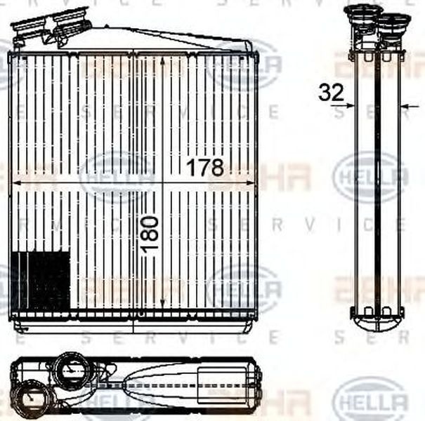 Radiator habitaclu bord VOLVO XC70 II HELLA 8FH 351 315-541