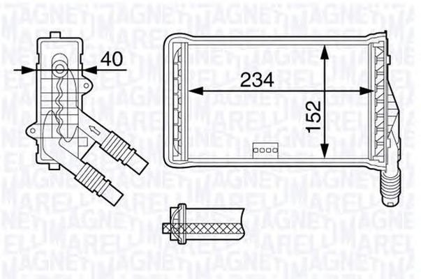 Radiator habitaclu bord VW BORA 1J2 MAGNETI MARELLI 350218337000
