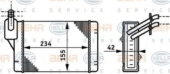 Radiator habitaclu bord VW GOLF IV Cabriolet 1E7 HELLA 8FH351311061