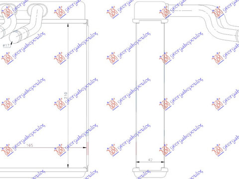 RADIATOR INCALZIRE (210x165x42), HYUNDAI, HYUNDAI H1 VAN 98-07, 067006500