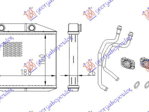 RADIATOR INCALZIRE (B) +/-AC (160x188) TIP DENSO, OPEL, OPEL ADAM 12-, 606006500