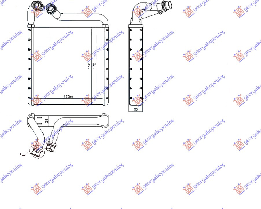 RADIATOR INCALZIRE (B) BNZ-DIESEL +/- Ac/ (160x178x26) , VW, VW NEW BEETLE 11-16, 880006510