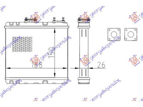 Radiator Incalzire (B) +/-?c (150x188) (Fara Tevi Si Comutator Apa) pentru Nissan Almera (N15) Sdn 98-00