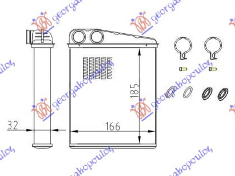 RADIATOR INCALZIRE (B) +/-ΑC (183x160), MINI, MINI CLUBMAN (R55) 10-15, 696906500