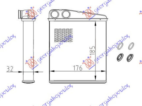 RADIATOR INCALZIRE (B) +/-ΑC (185x176) TIP VALEO, AUDI, AUDI Q3 11-14, 129006500