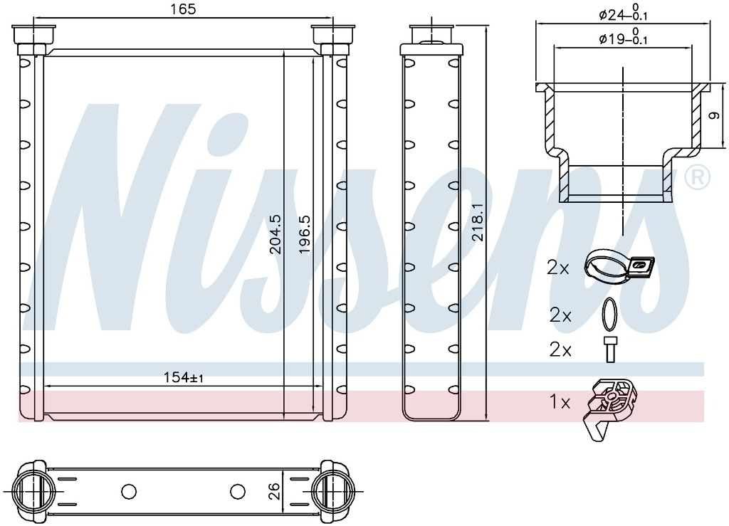 Radiator incalzire (BR) (155x195x26) MERCEDES A CLASS (W176) 12-18