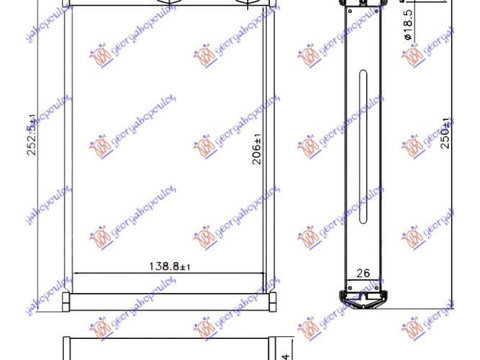 Radiator Incalzire (Br) (205x140x26) pentru Daewoo-Chevrolet,Chevrolet Cruze 09-13