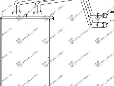 Radiator Incalzire (Br) (215x150x16) pentru Hyundai Coupe 01-07