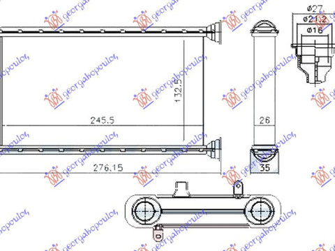 RADIATOR INCALZIRE (BR) (245x132x26), BMW, BMW SERIES 3 (F30/F31) SDN/S.W. 12-14, 154106500