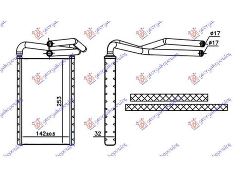 Radiator Incalzire (Br) (250x140x26) 06-pentru Kia Sorento 02-09