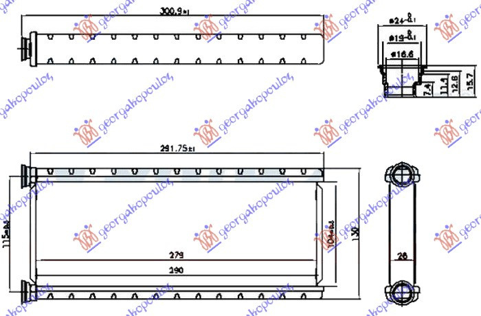 RADIATOR INCALZIRE (BR) (280x105x26) - PEUGEOT 5008 16-, PEUGEOT, PEUGEOT 5008 16-20, 627206500