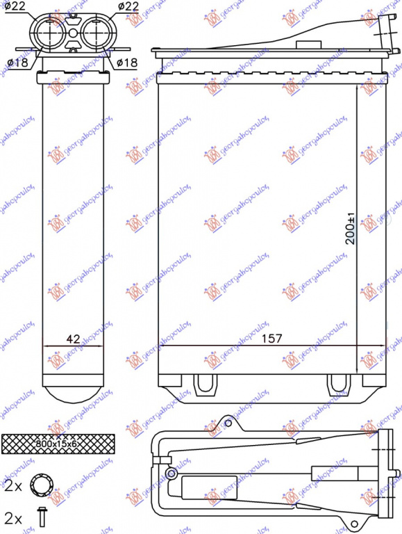 RADIATOR INCALZIRE / CALORIFER (200x157x42), PEUGEOT, PEUGEOT 208 19-23, 629206500