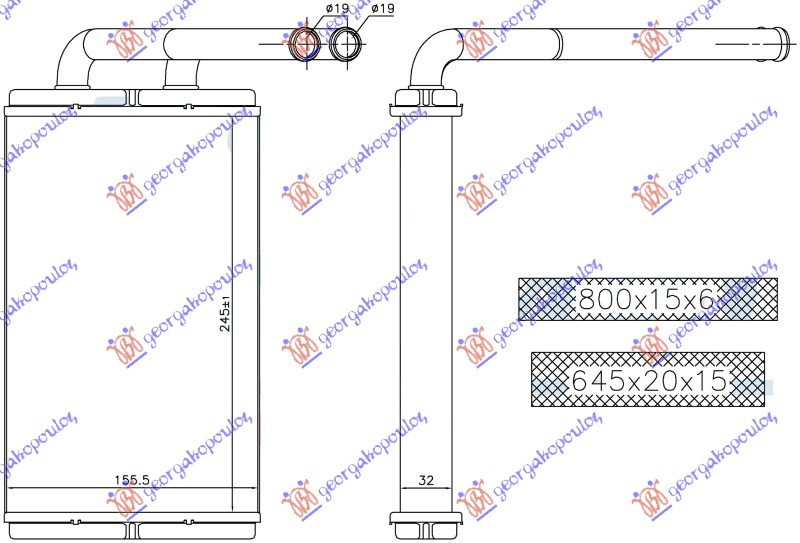 RADIATOR INCALZIRE HABITACLU[245BMW X156BMW X32] - CHEVROLET CAPTIVA 07-12 DAEWOO - CHEVROLET C 051706500 051706500 4803904
