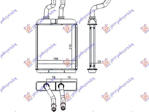 RADIATOR INCALZIRE HABITACLU (B) (210x180x26) - ALFA ROMEO 147 00-10, ALFA ROMEO, ALFA ROMEO 147 00-10, 019406500