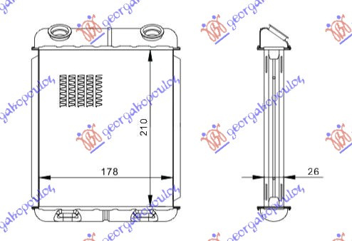 RADIATOR INCALZIRE HABITACLU (B) +/-AC (210x178) TIP DELPHI - RENAULT LAGUNA 00-07, RENAULT, RENAULT LAGUNA 00-07, 034606510