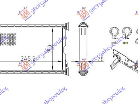 RADIATOR INCALZIRE HABITACLU (B) +/-ΑC (150x245) TIP VALEO - BMW SERIES 3 (E90/91) SDN 05-08, BMW, BMW SERIES 3 (E90/91) SDN 05-08, 031706500