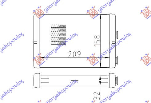 RADIATOR INCALZIRE HABITACLU (B) +/-ΑC (209x158) TIP MARELLI - LANCIA Y 03-11, LANCIA, LANCIA Y 03-11, 019706510