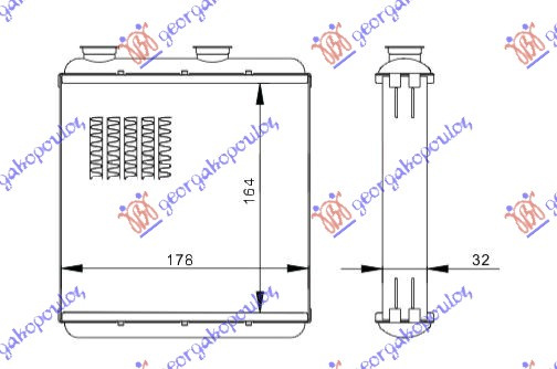 RADIATOR INCALZIRE HABITACLU (BR) (205x140x26) - O