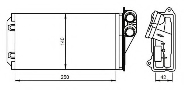 Radiator incalzire habitaclu # CitroEn C3 2010 2011 2012 2013 2014 2015 2016 2017 2018 2019 2020 2021 2022 2023 2024 2025 # 54305 # NRF
