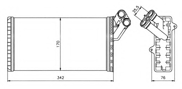 Radiator incalzire habitaclu # Fiat Scudo 1996 1997 1998 1999 2000 2001 2002 2003 2004 2005 2006 # 58066 # NRF