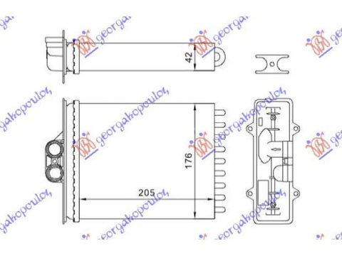 Radiator Incalzire Habitaclu (M) +?c (205x176) -Saab 9.5 98-05 pentru Saab 9.5 98-05