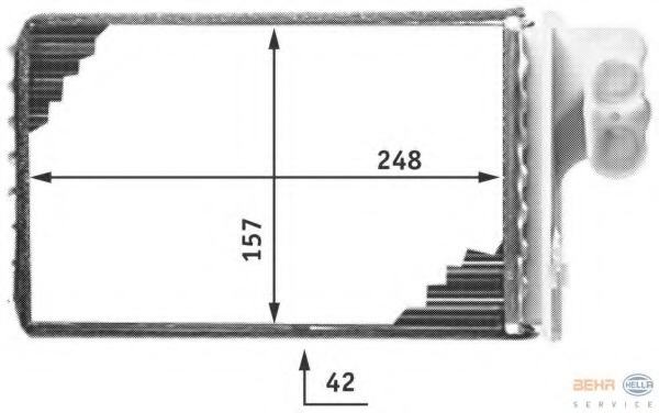 Radiator incalzire habitaclu ~ Peugeot 406 1995 1996 1997 1998 1999 2000 2001 2002 2003 2004 ~ 8FH 351 311-671 ~ HELLA