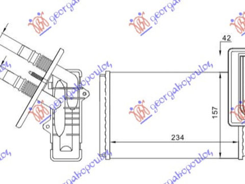 RADIATOR INCALZIRE (M) +/-AC (234x157), RENAULT, RENAULT KANGOO 03-08, 070306500