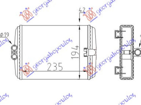 RADIATOR INCALZIRE (M) +/-ΑC (233x193), MERCEDES, MERCEDES SLK (R170) 96-04, 020306500