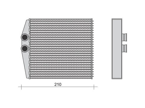 Radiator Incalzire Opel Corsa C, 09.2000-07.2006, Combo C, 09.2000-2011, benzina, diesel, fara conducta, aluminiu brazat/aluminiu, 168x158x32 mm, SRLine