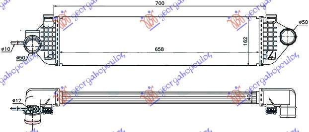 RADIATOR INTER. 1,6-16V TURBO (655X156X - FORD TRANSIT/TOURNEO CONNECT 13-, PEUGEOT, PEUGEOT EXPERT 07-16, PARTEA FRONTALA, RADIATOR INTERCOOLER, FORD, FORD TRANSIT/TOURNEO CONNECT 13-19, 317106210